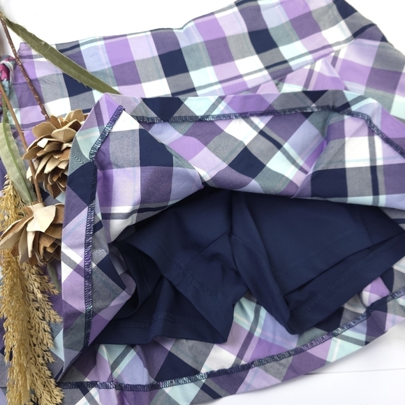 Lady Hagen Golf Tennis Purple Plaid Skort Sz 10 - Picture 4 of 8